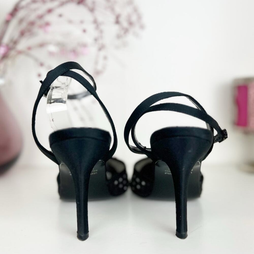Alfani‎ Sunset Black Rhinestone Pointed Toe Ankle Strap Stiletto Pumps Size 8 M - Picture 4 of 10